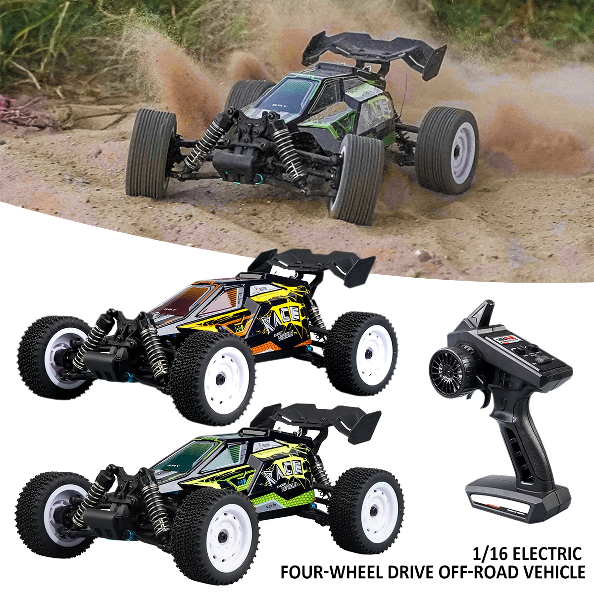 Enlarge 2.4G RC Car 1:16 Remote Control Drift Racing Car 4WD 35km/h High Speed Off Road Vehicles Electronic Race Toy Gift for Kids Adult