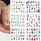 12 шт. абстрактное женское лицо наклейка на ногти водная переводная сделка абстрактное изображение ногтей слайдер наклейки Цветочные украшения bn1621-1632