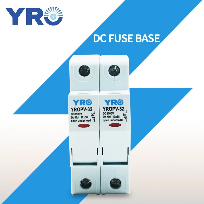 

DC 2P 1100V LED Fuse Holder for Solar PV System Protection Fusible 10x38MM gPV PV Solar Fuse YROPV-32