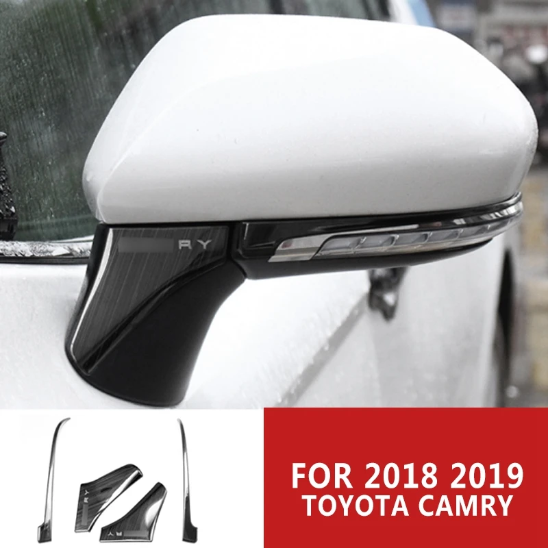 Pcmos 4 шт. зеркало заднего вида из углеродного волокна под Накладка для 2018 2019 Toyota Camry