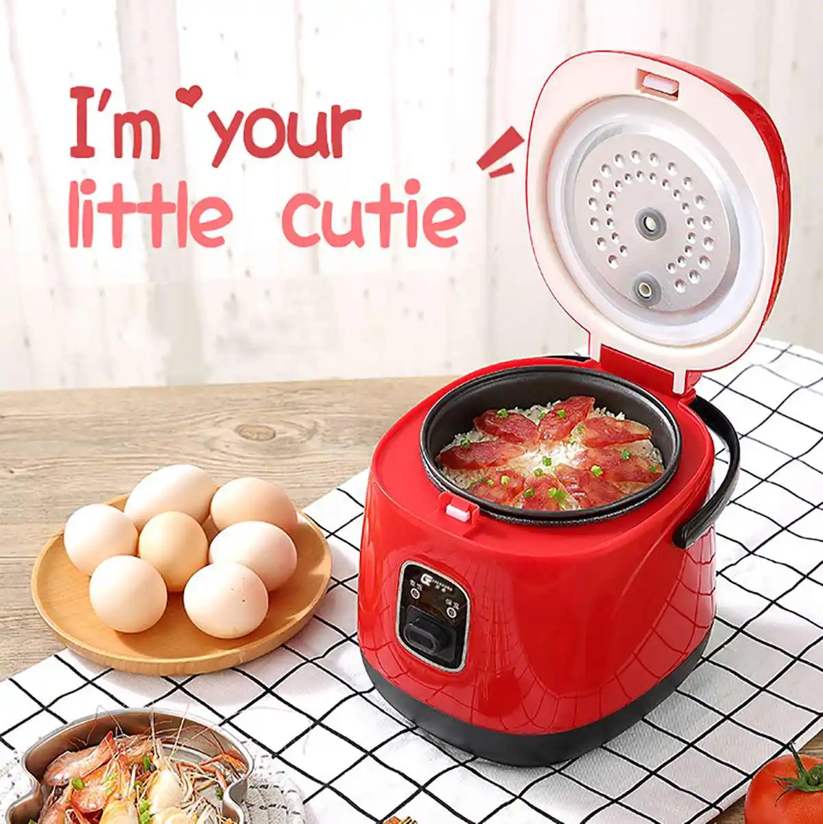 

1.2L Mini Rice Cooker Multi-function Single Electric Rice Cooker Non-Stick Household Small Cooking Machine Make Porriage Soup