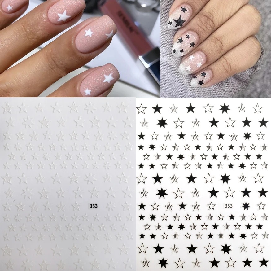 

1pcs Fluorescence Star Series 3D Nail Slider Stickers Shiny Self-Adhesive DIY Transfer Tattoo Manicure Nail Decals Decoration