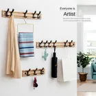 Настенный крючок деревянные вешалки для одежды халат Полотенца вешалка для шляп сумка крючки жизни Спальня Ванная комната 5 Крючки, станок и товары для дома MJ