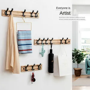 Настенный крючок деревянные вешалки для одежды халат Полотенца вешалка для шляп сумка крючки жизни Спальня Ванная комната 5 Крючки, станок и товары для дома MJ