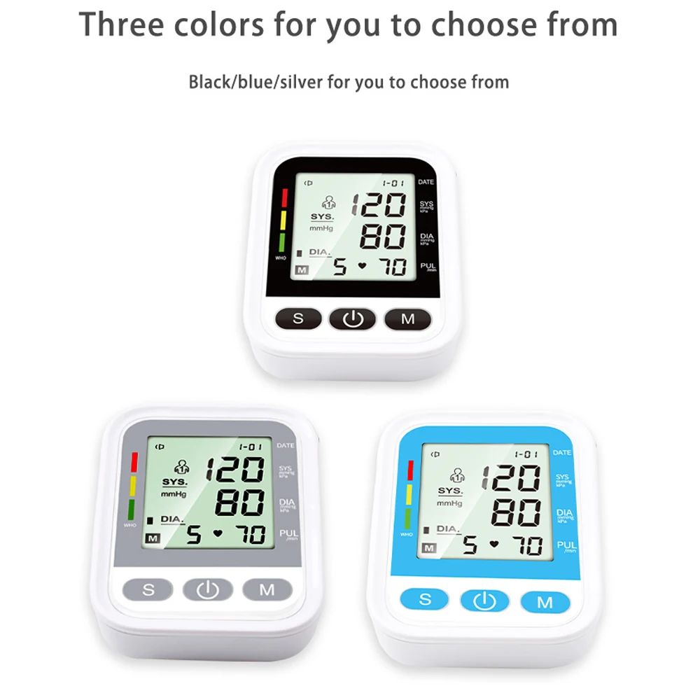 

Digital Wrist Blood Pressure Monitor LCD Display Upper Arm Automatic Sphygmomanometer Voice broadcast Mini Tonometer Health Care