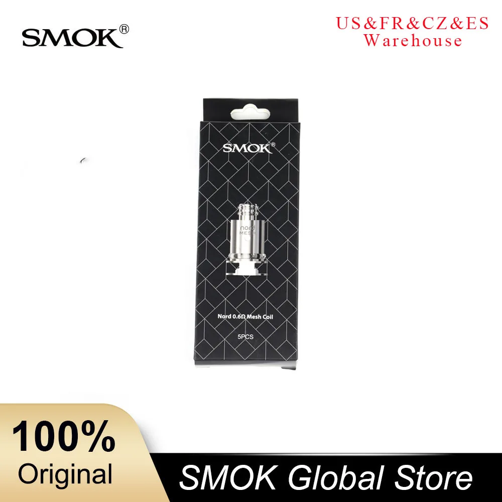 5 шт./лот, Новое поступление, катушка Smok Nord 1.4ом, Обычная Катушка 0.6ом, сетчатая катушка 3 мл, Nord картридж, Nord, керамическая катушка для Smok Nord, комплект