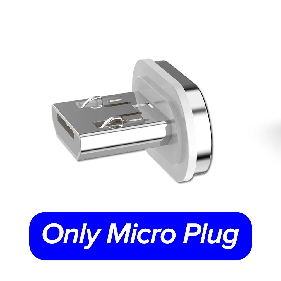 Only Micro Plug Магнитный кабель Venroii type C USB шнур для телефона 3A Быстрая зарядка USBC Cabo для samsung S10 S9 S8 Redmi K20 Pro Micro charger Kable - Цвет: Only Micro Plug