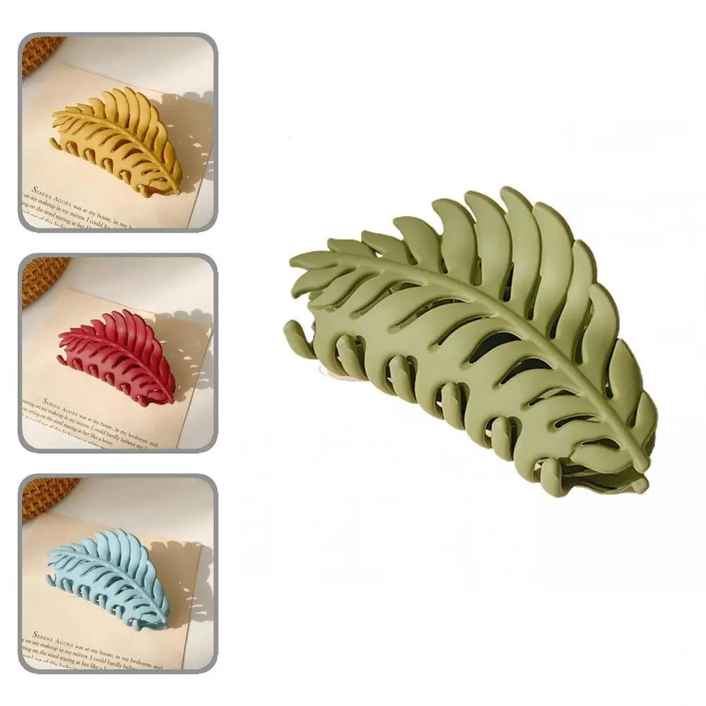 

Premium Women Hair Clip Practical Solid Color Leaf Shape Claw Clip Claw Clip Hair Clip