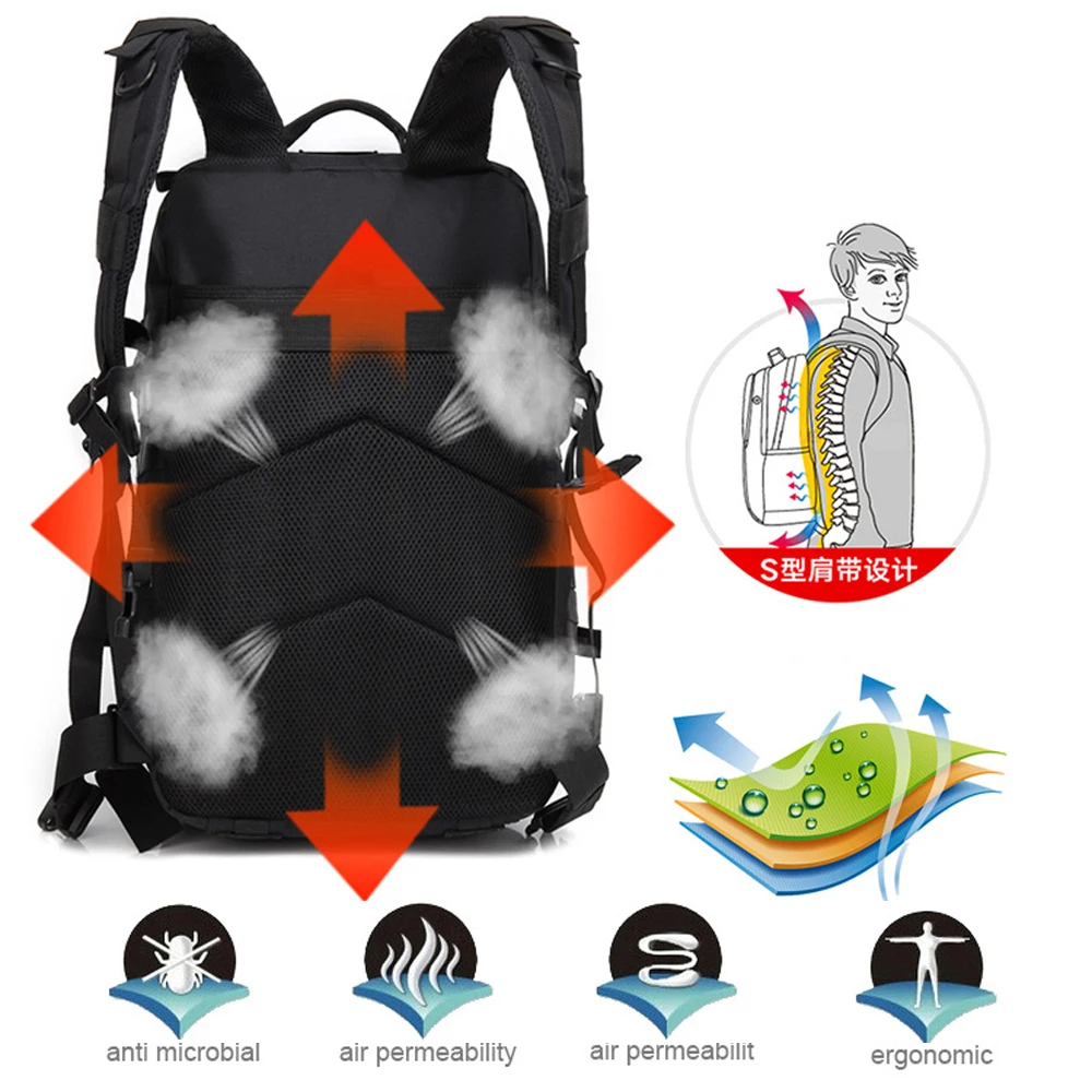 Рюкзак мужской армейский Тактический 3P водонепроницаемый 50 л | Спорт и