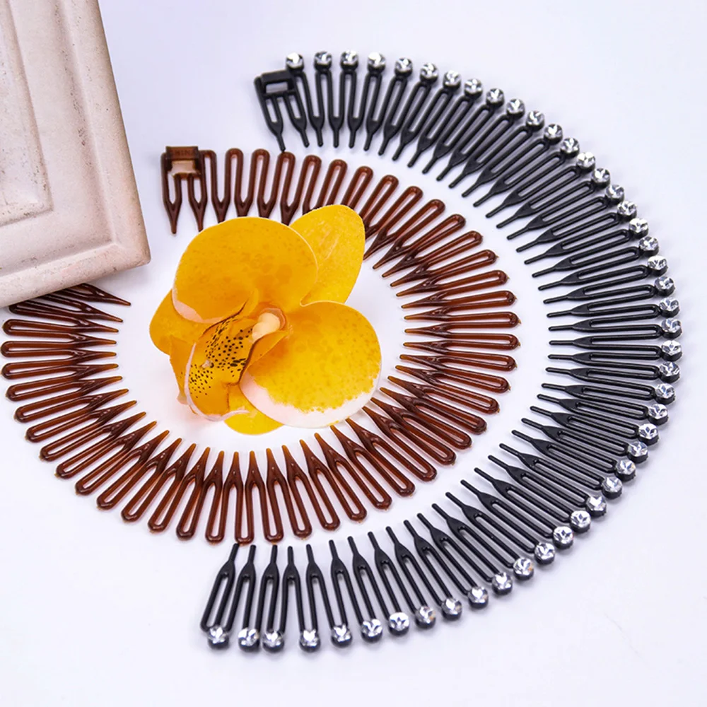 1 шт. пластиковая эластичная кристальная Гибкая Расческа с Полным Кольцом зажим