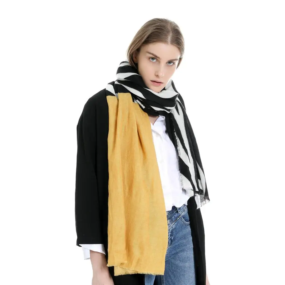 Осенне-зимний женский контрастный цветной шарф шарфы из пашмины широкие клетки