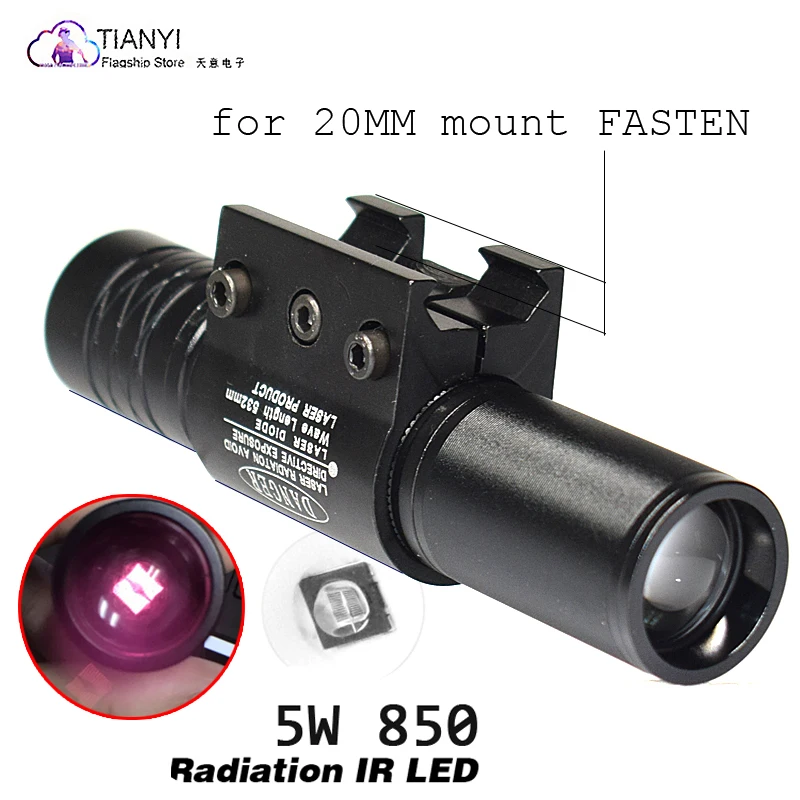 10 Вт IR 850nm светодиодный ИК светодиодный светильник фонарь дальность инфракрасного охотничий светильник ночного видения фонарь в креплении переключатель давления крепление для пистолета