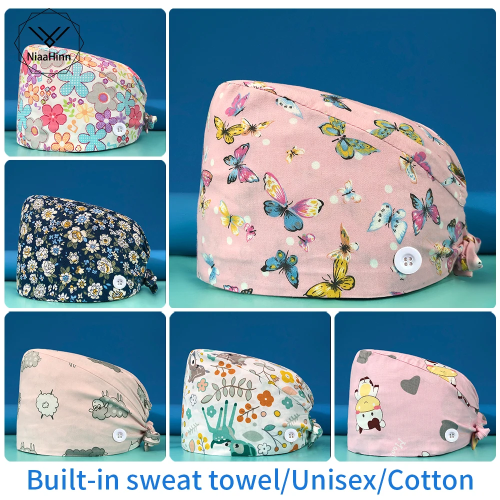 

Fashion elastic nutritionist comfortable cotton work scrub cap pet shop accessories delivery center medical scrub breathable cap