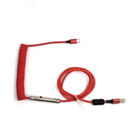 pet colorful aviator coiled type c cable usb coiling cable 1 5m1m gold silver red black blue for mechanical keyboard