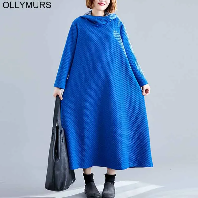 Большие размеры 2019 новое зимнее женское платье Vestidos хлопок утолщаются женские