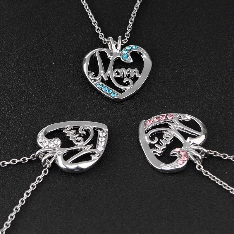 

New TJP Fashion Creative Mother's Day Gift for MOM Love Diamond Pendant Necklace Jewelry