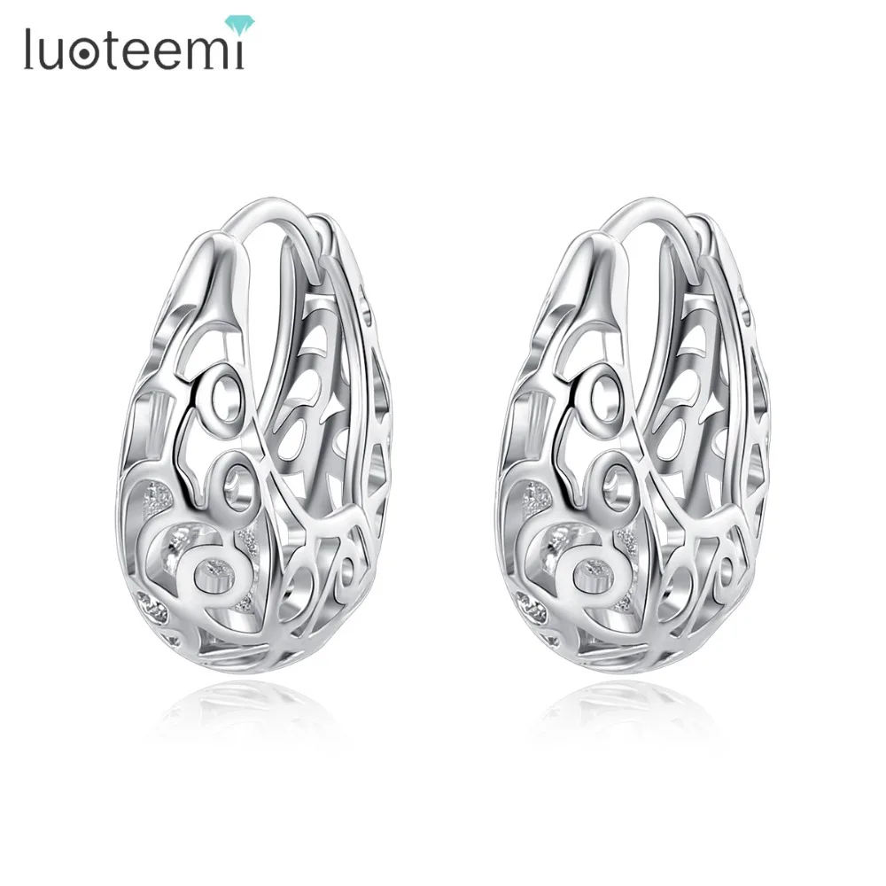 LUOTEEMI новые серьги гвоздики с вырезами для женщин Свадебные и вечерние ничные