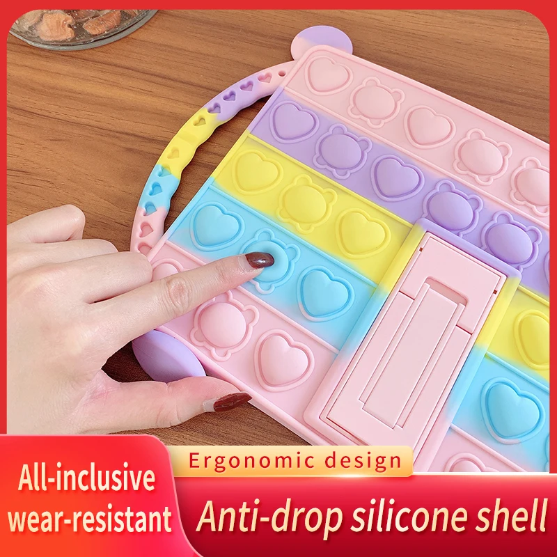 

For iPad 10.2 2021 9th 8th 7th Gen 9.7 2018 Air 2 Case Push Bubble Toy Soft Silicone Case for iPad Mini 6 2021 Pro 11 M1 Tablet