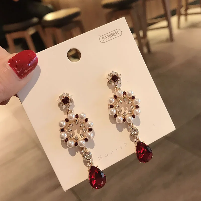 Новое поступление 2019 винтажная Капля воды женские серьги-подвески симметричные