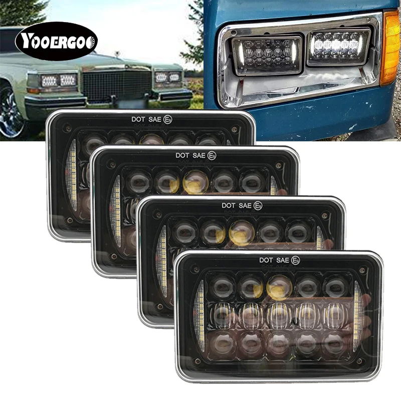 4X4X6 &quotсветодиодный фары лампы квадратных фар W/ DRL глаза заменить HID для Kenworth H4651