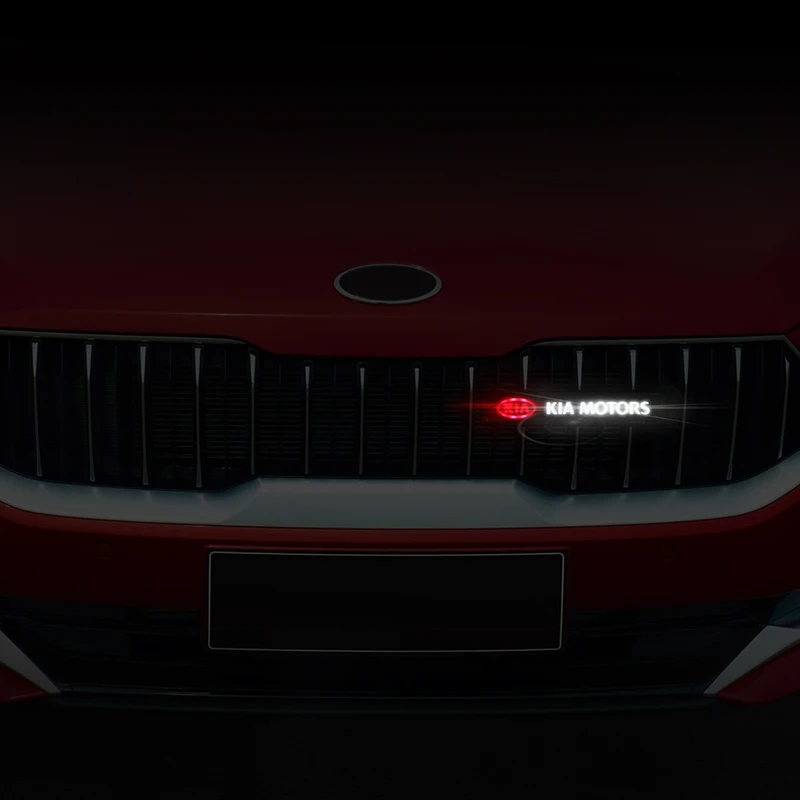 ABS Chrome Grille Emblem Badge LED Decoration lights Car Logo Sticker For KIA Cerato Sportage R k2 k3 k4 k5 k6 Sorento Sportage Soul Optima