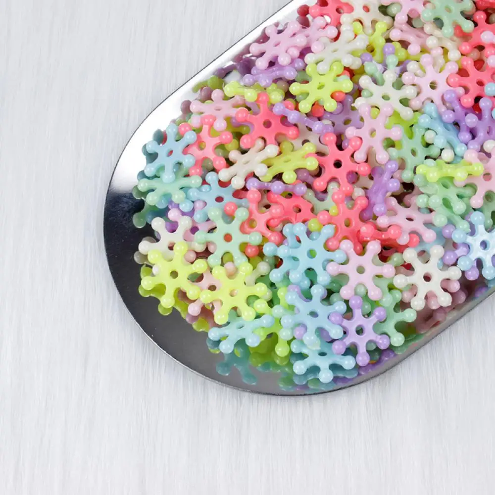 

100Pcs Mixed Snowflake Shape Acrylic Beads 13mm Spacer Loose Beads For Handmade Making Jewelry DIY Bracelet Crafts Accessories