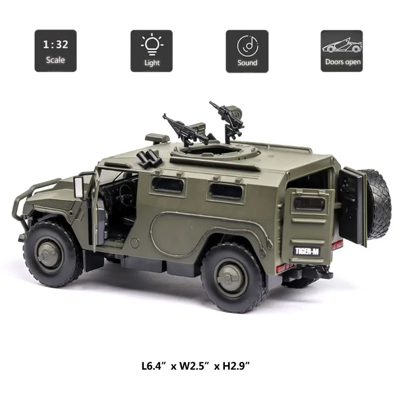 HOMMAT 1:32 Tiger M военный бронированный зеленый автомобиль модель автомобиля из