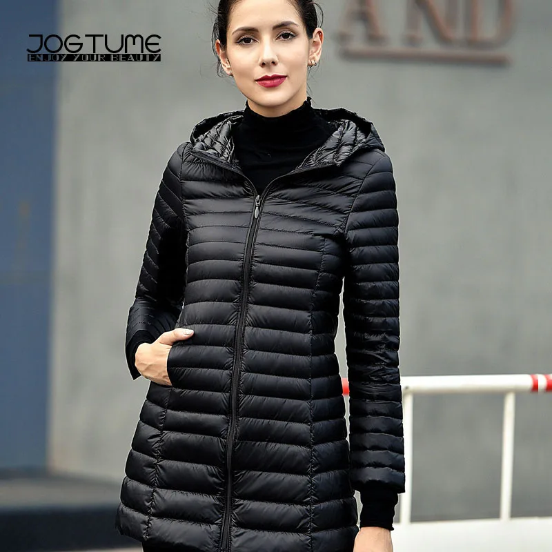 

Женский пуховик с капюшоном легкий тонкий стиль осень зима женские тонкие пальто утиный пух наполнитель модная Женская Осенняя укороченна...