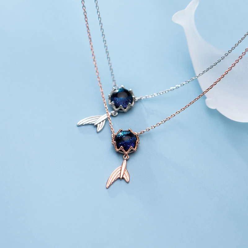 

Modian Fashion Marine Life Cute Mermaid Tail Sterling Silver 925 Pendant Necklace for Women Luxury Wedding Original Fine Jewelry