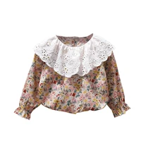 autumn baby kids blouse girls long sleeved lace ruffle collar shirt baby long sleeve floral blouses shirt