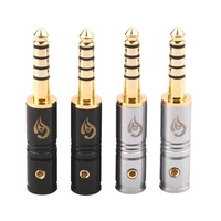 4 4mm 5 pole earphone plug gold plated copper balance audio jack solder wire connector hifi headset cable metal adapter diy 4 4