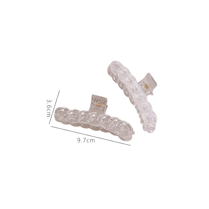 

Sweet Transparent Chain Hair Clips for Women Girls Hair Claw Chic Barrettes Claw Crab Hairpins Styling Fashion Hair Accessories