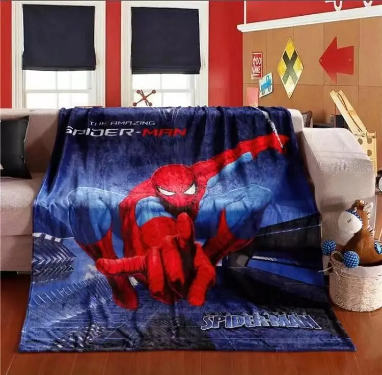 Spider-man 150*200 см принцесса Человек-паук Флаги дети мультфильм одеяло вельветовое детское Флисовое одеяло s диван кровать самолет путешествия пледы - Цвет: Spider-man