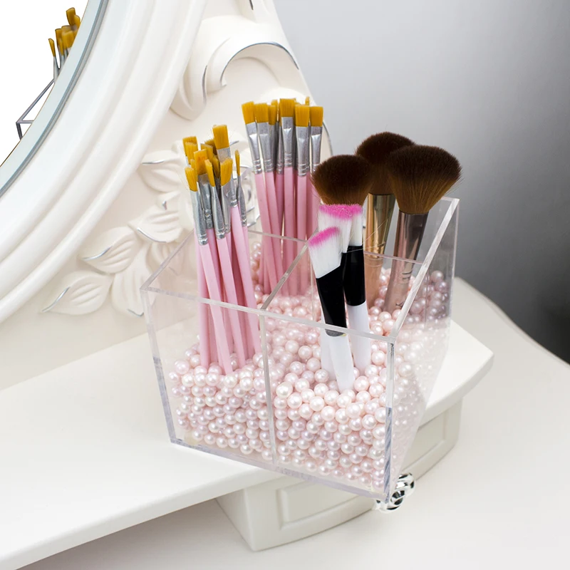 Новый прозрачный органайзер для кистей макияжа акриловая коробка хранения