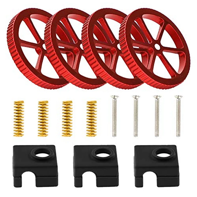 

3D Printer Accessories Metal Red Leveling Nut is Suitable for Ender 3, CR-10 Series Hot Bed Leveling Components