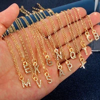 new 26 alphabet rhinestone choker necklace for women gold color a z initial letter crystal pendant necklace fashion jewelry gift