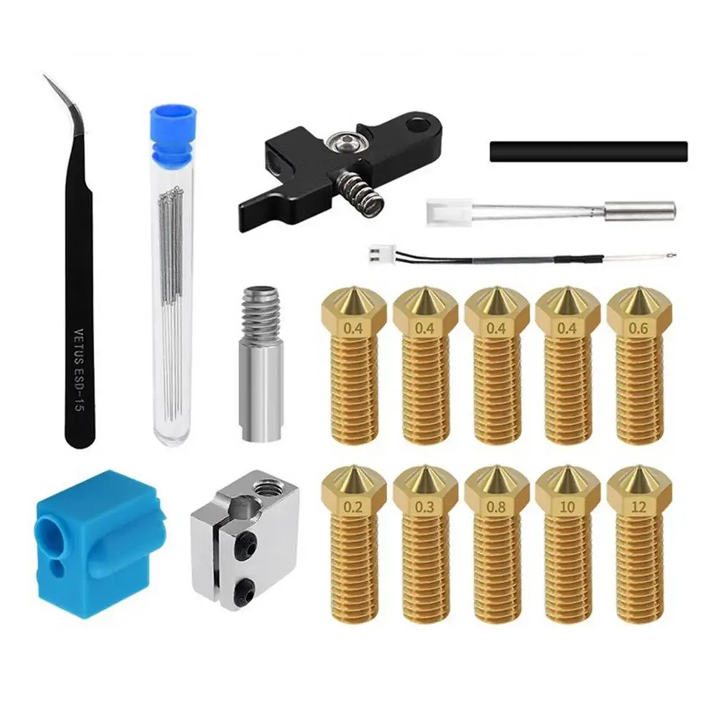 Titan Aero Extruder for Sidewinder X1 Genius Volcano Nozzle Silicone Sleeve Throat Handle Thermistor Heating pipe Heat Block Kit Titan Aero Extruder for Sidewinder X1 Genius Volcano Nozzle Silicone Sleeve Throat Handle Thermistor Heating pipe Heat Block Kit