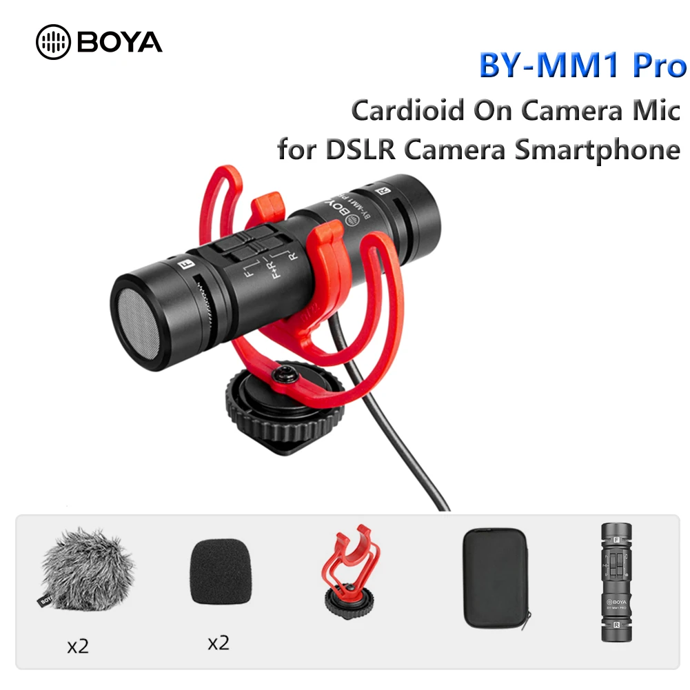 

BOYA BY-MM1 Pro Universal Shotgun Video Microphone Aluminum Alloy VlogMic for Camera Youtube Xiaomi iPhone Android Smartphone