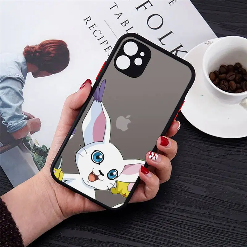 

Japanese Anime Digimon Cute monster Phone Case matte transparent For iphone 7 8 11 12 plus mini x xs xr pro max cover