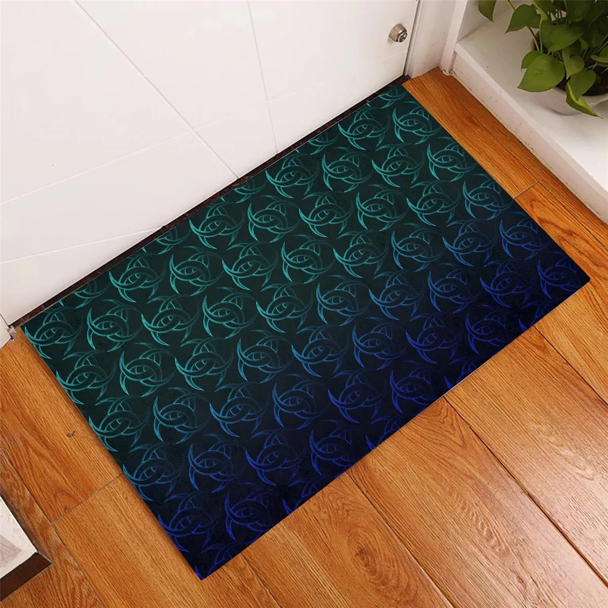 

Viking Triple Horn Odin Special Blue 3D All Over Printed Doormat Non Slip Door Floor Mats Decor Porch Doormat
