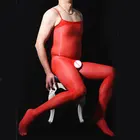 Пикантные мужские масляные перчатки, гладкий комбинезон кольцо на член, открытая промежность, сексуальный плотный U-образный выпуклый мешочек, цельные стринги карамельных цветов, размер F20