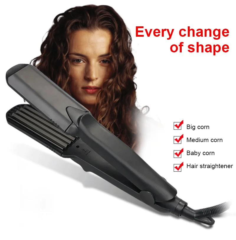 

Выпрямитель для волос Температура с наручным браслетом 4 в 1 Керамика выпрямление шины кукурузы Замена материнской платы прямые волосы стер...