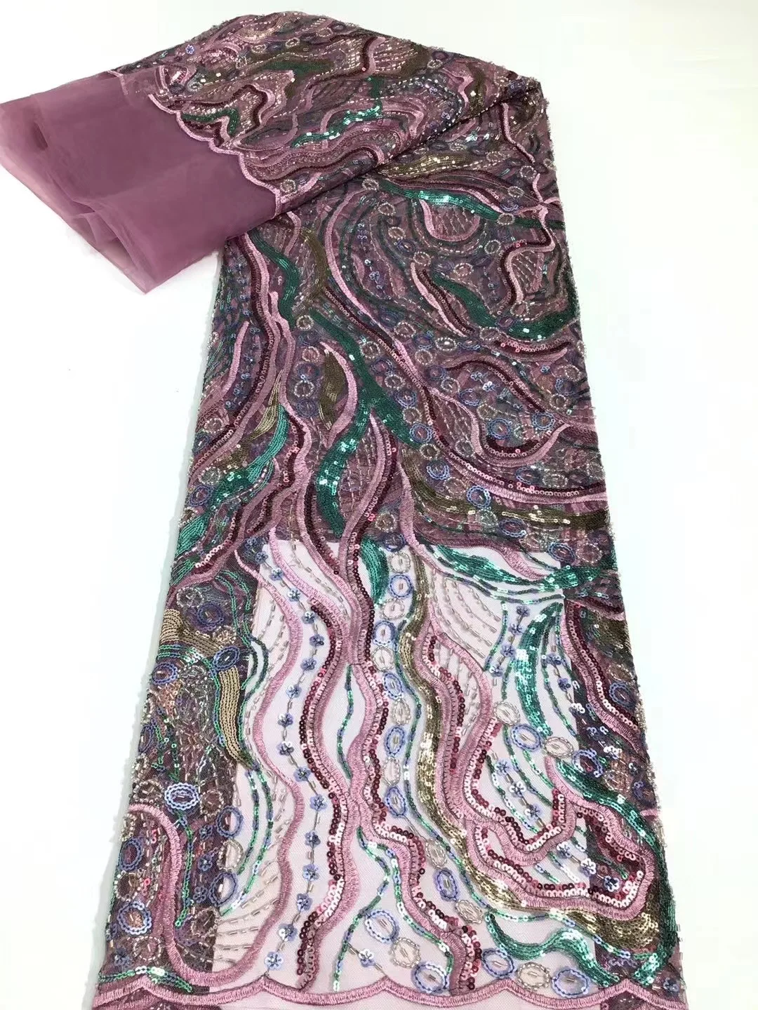 

Африканское кружево с 3D рисунком, ткань 2022, высококачественное кружево с блестками, французское дизайнерское Сетчатое кружево, тюль, сетчат...