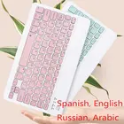 Цветная русская клавиатура, мышь для iPad, телефона, для Samsung, Android, планшета, Bluetooth мышь, беспроводная мини-клавиатура с испанской раскладкой