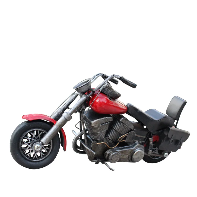 

26x6x11cm Wrought Iron Crafts Iron Car Motorcycle Model Creative Gift Motorcycle Metal Crafts Ornaments Diecasts Toy Vehicles