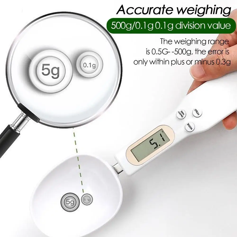 

Digital Weighing Spoon Scale 500g/0.1g Precision Kitchen Scale Measuring Milk Powder Coffee Sugar Weighing Tool