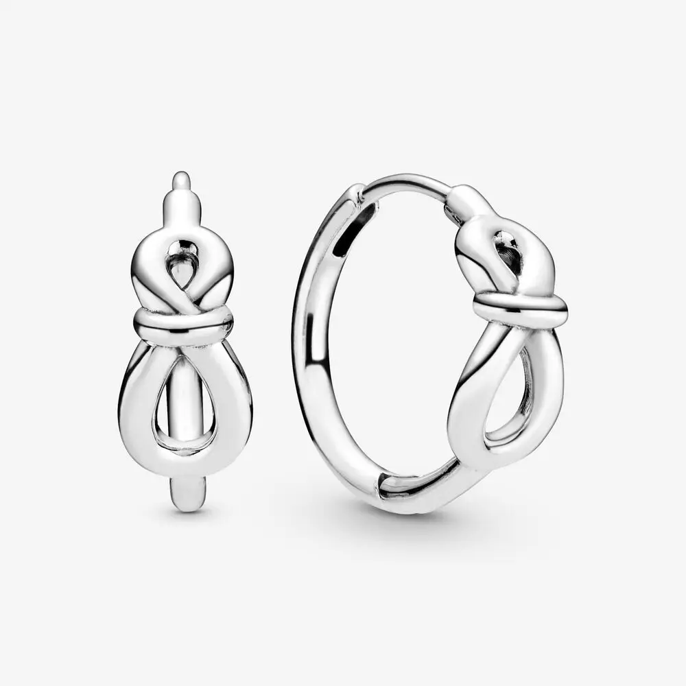

Pan Earrings 925 Sterling Silver Eternal Symbol Flower Knot Temperament Trend European And American Interlaced Symbol