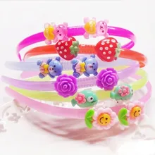 5 unids/lote de diademas de dibujos animados para niña, aros para el pelo con flores y frutas, diademas de resina de princesa coreana, accesorios para el cabello para niña, regalo (2)