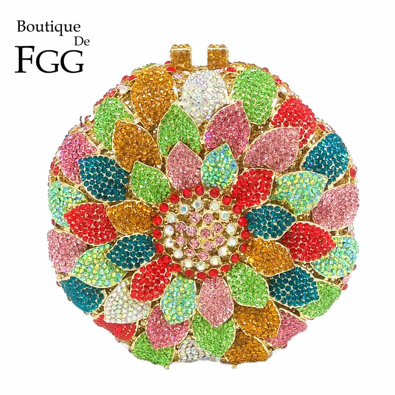 Женский Вечерний Клатч Boutique De FGG блестящий разноцветный клатч с цветами и