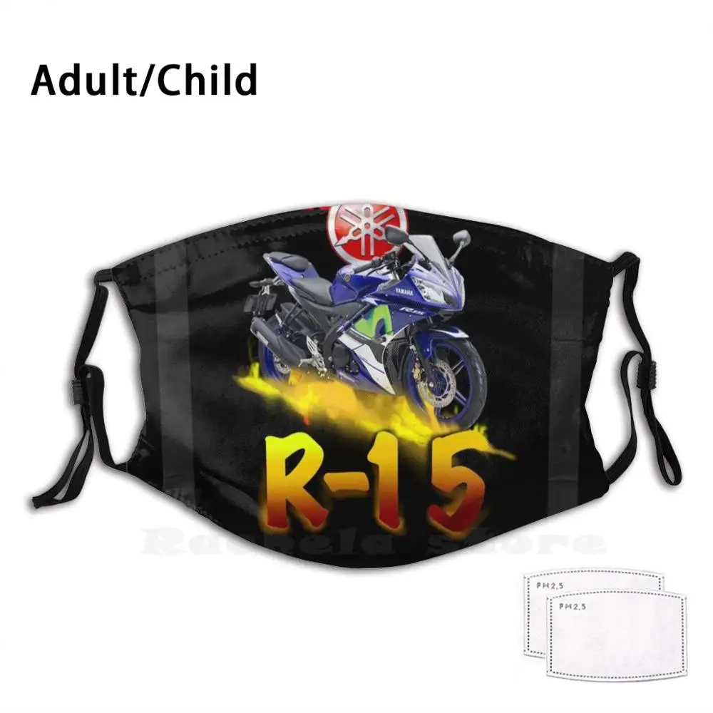 

R - 15 супермощная моющаяся маска с фильтром, Пылезащитная маска для рта V Открытый открытый, японские мотоциклы, мотоциклы, спортивные мотоциклы